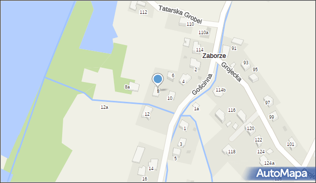 Zaborze, Gościnna, 8, mapa Zaborze