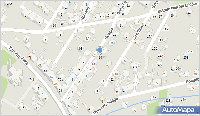 Zabrze, Gogola Mikołaja, 16, mapa Zabrza