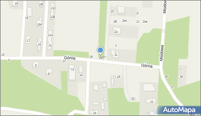 Zakręt, Górna, 29, mapa Zakręt