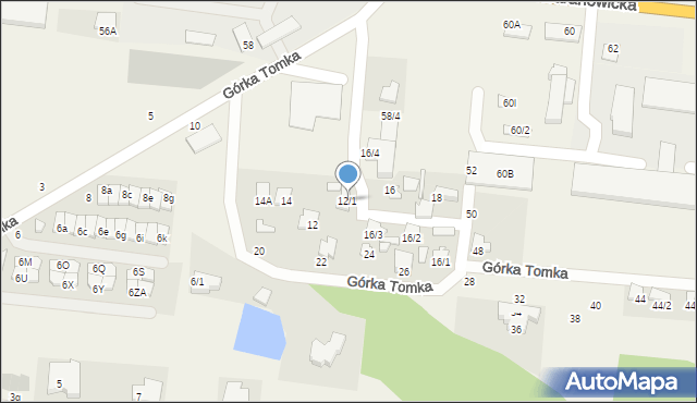 Zaścianki, Górka Tomka, 12/1, mapa Zaścianki