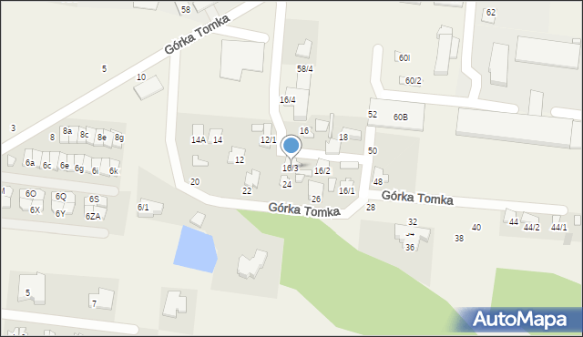 Zaścianki, Górka Tomka, 16/3, mapa Zaścianki