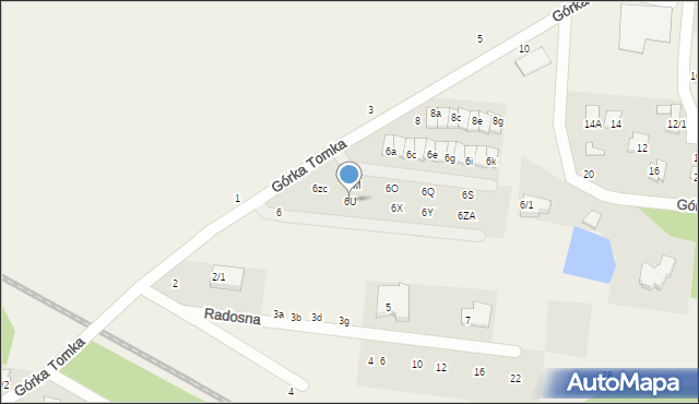 Zaścianki, Górka Tomka, 6U, mapa Zaścianki