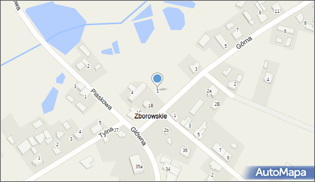 Zborowskie, Górna, 1, mapa Zborowskie