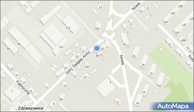 Zdzieszowice, Góry Świętej Anny, 16, mapa Zdzieszowice