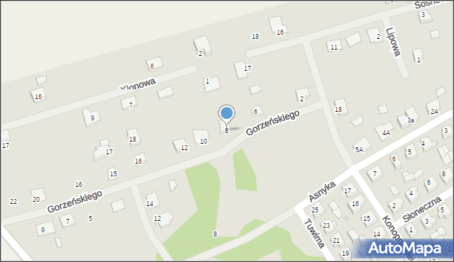 Żerków, Gorzeńskiego Zbigniewa, mjr., 8, mapa Żerków