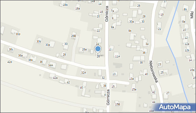 Żernica, Górnicza, 26, mapa Żernica