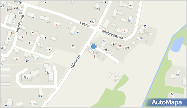 Żernica, Górnicza, 35, mapa Żernica