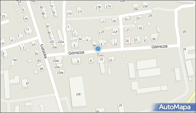 Zgorzelec, Górnicza, 8a, mapa Zgorzelec