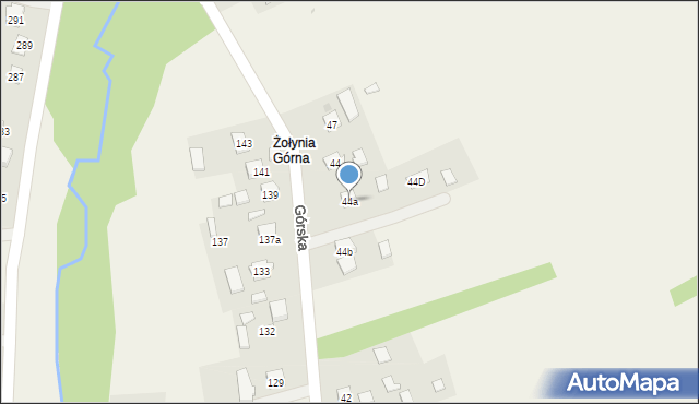 Żołynia, Górska, 44a, mapa Żołynia