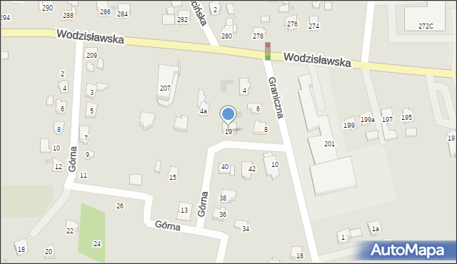 Żory, Górna, 19, mapa Żor