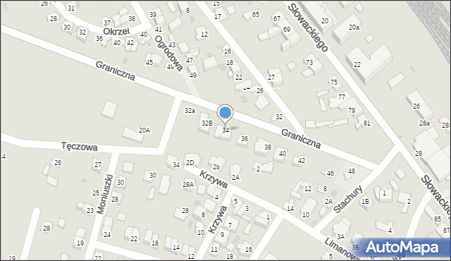 Aleksandrów Kujawski, Graniczna, 34, mapa Aleksandrów Kujawski