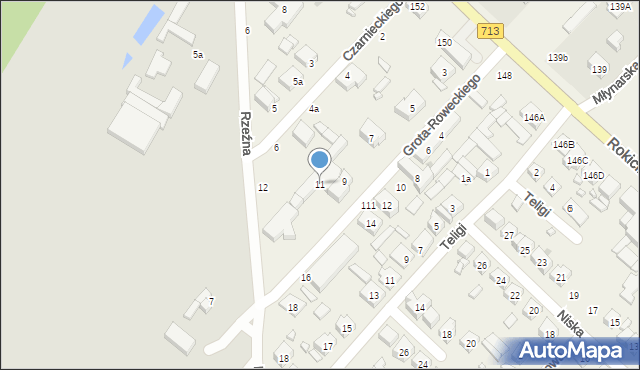 Andrespol, Grota-Roweckiego Stefana, gen., 11, mapa Andrespol