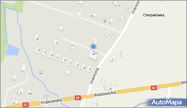 Andrychów, Graniczna, 1a, mapa Andrychów