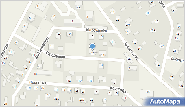 Baboszewo, Grobickiego Jerzego, mjr., 12, mapa Baboszewo