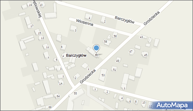 Barczygłów, Grodziecka, 60, mapa Barczygłów