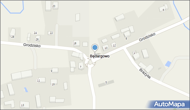 Będargowo, Grodzisko, 16, mapa Będargowo