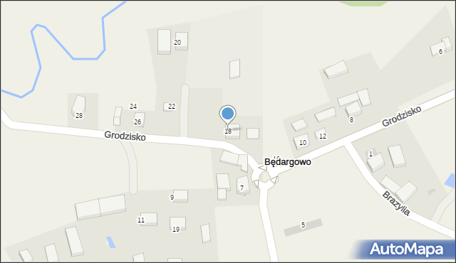 Będargowo, Grodzisko, 18, mapa Będargowo