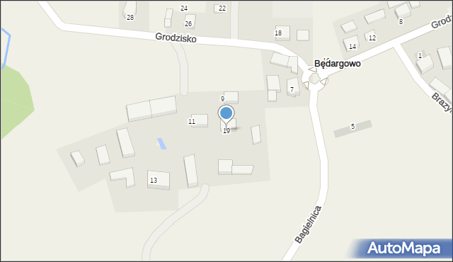 Będargowo, Grodzisko, 19, mapa Będargowo