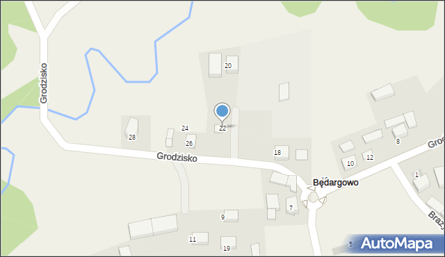 Będargowo, Grodzisko, 22, mapa Będargowo