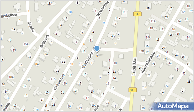 Biała Podlaska, Grabarska, 6, mapa Białej Podlaskiej