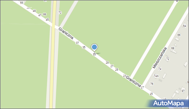 Biała Podlaska, Graniczna, 33, mapa Białej Podlaskiej