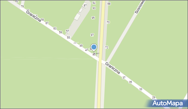 Biała Podlaska, Graniczna, 45, mapa Białej Podlaskiej