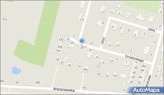 Biała Podlaska, Grodzickiego Stefana, 18, mapa Białej Podlaskiej