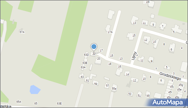 Biała Podlaska, Grodzickiego Stefana, 22, mapa Białej Podlaskiej