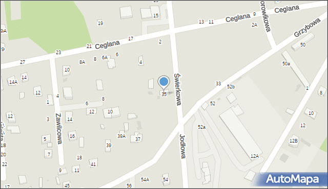 Biała Podlaska, Grzybowa, 35, mapa Białej Podlaskiej