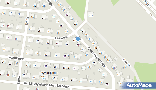 Białystok, Grota-Roweckiego Stefana, gen., 31, mapa Białegostoku