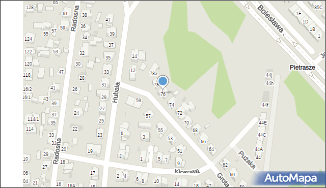 Białystok, Grota-Roweckiego Stefana, gen., 76, mapa Białegostoku