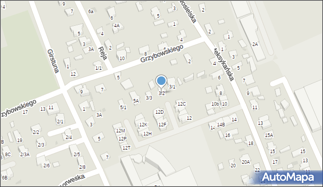 Białystok, Grzybowskiego Pawła, ks., 3/2, mapa Białegostoku