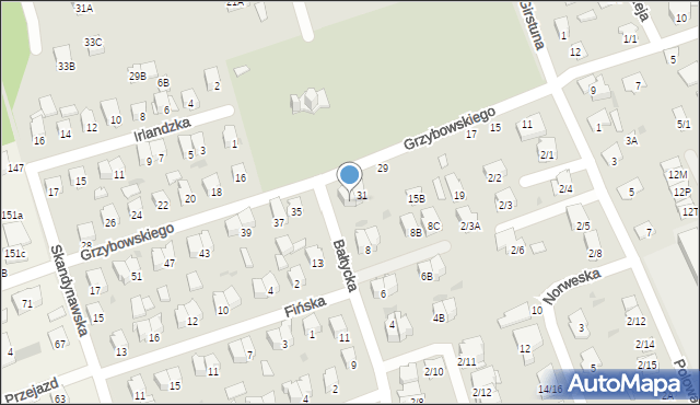 Białystok, Grzybowskiego Pawła, ks., 33, mapa Białegostoku