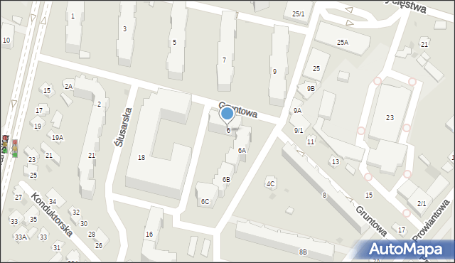 Białystok, Gruntowa, 6, mapa Białegostoku