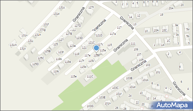Bibice, Graniczna, 115b, mapa Bibice