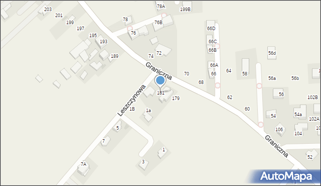 Bibice, Graniczna, 181, mapa Bibice