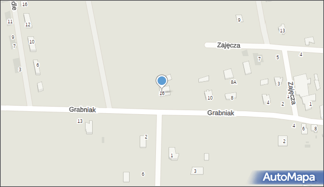 Bielsk Podlaski, Grabniak, 16, mapa Bielsk Podlaski