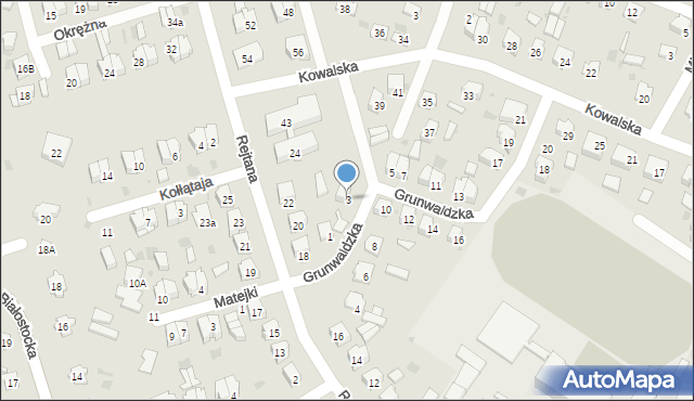 Bielsk Podlaski, Grunwaldzka, 3, mapa Bielsk Podlaski