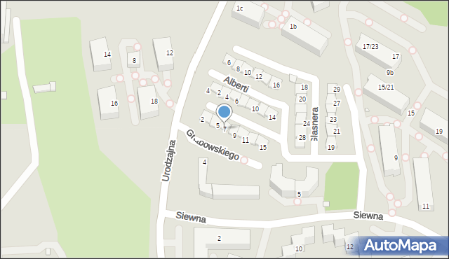 Bielsko-Biała, Grabowskiego Jana, 7, mapa Bielsko-Białej