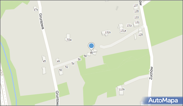 Bielsko-Biała, Gruntowa, 60, mapa Bielsko-Białej