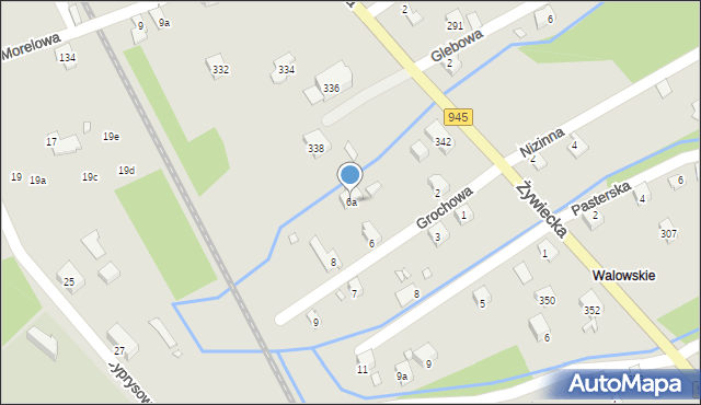 Bielsko-Biała, Grochowa, 6a, mapa Bielsko-Białej