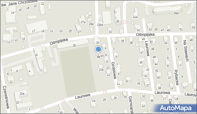 Bielsko-Biała, Groblowa, 6a, mapa Bielsko-Białej