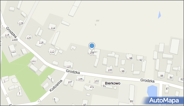 Bierkowo, Grodzka, 104, mapa Bierkowo