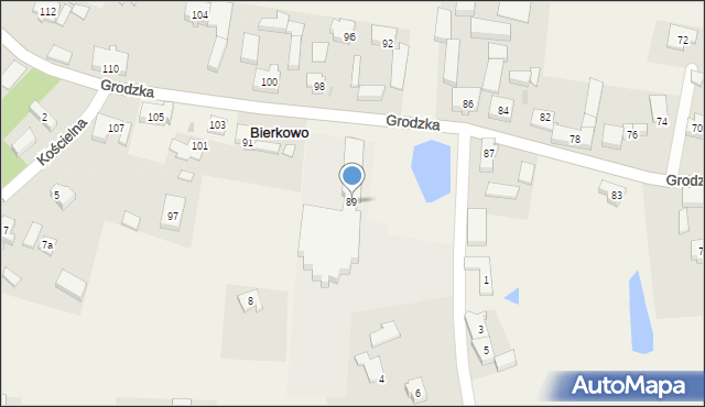 Bierkowo, Grodzka, 89, mapa Bierkowo