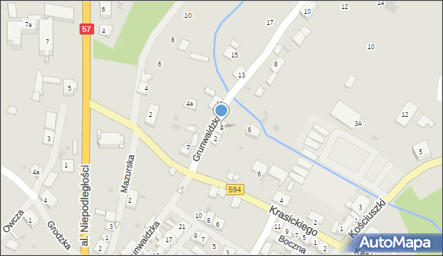 Bisztynek, Grunwaldzka, 4, mapa Bisztynek