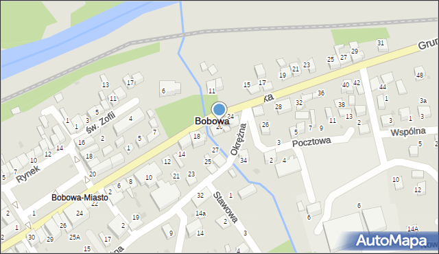 Bobowa, Grunwaldzka, 20, mapa Bobowa