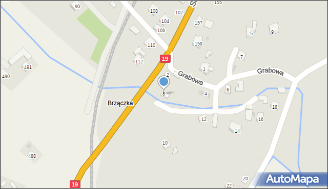 Boguchwała, Grabowa, 8, mapa Boguchwała