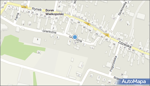 Borek Wielkopolski, Graniczna, 4, mapa Borek Wielkopolski