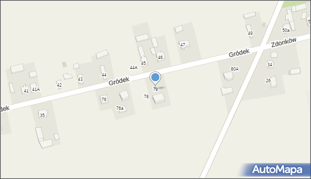 Borkowice, Gródek, 78, mapa Borkowice