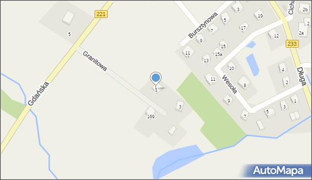 Borowina, Granitowa, 1, mapa Borowina